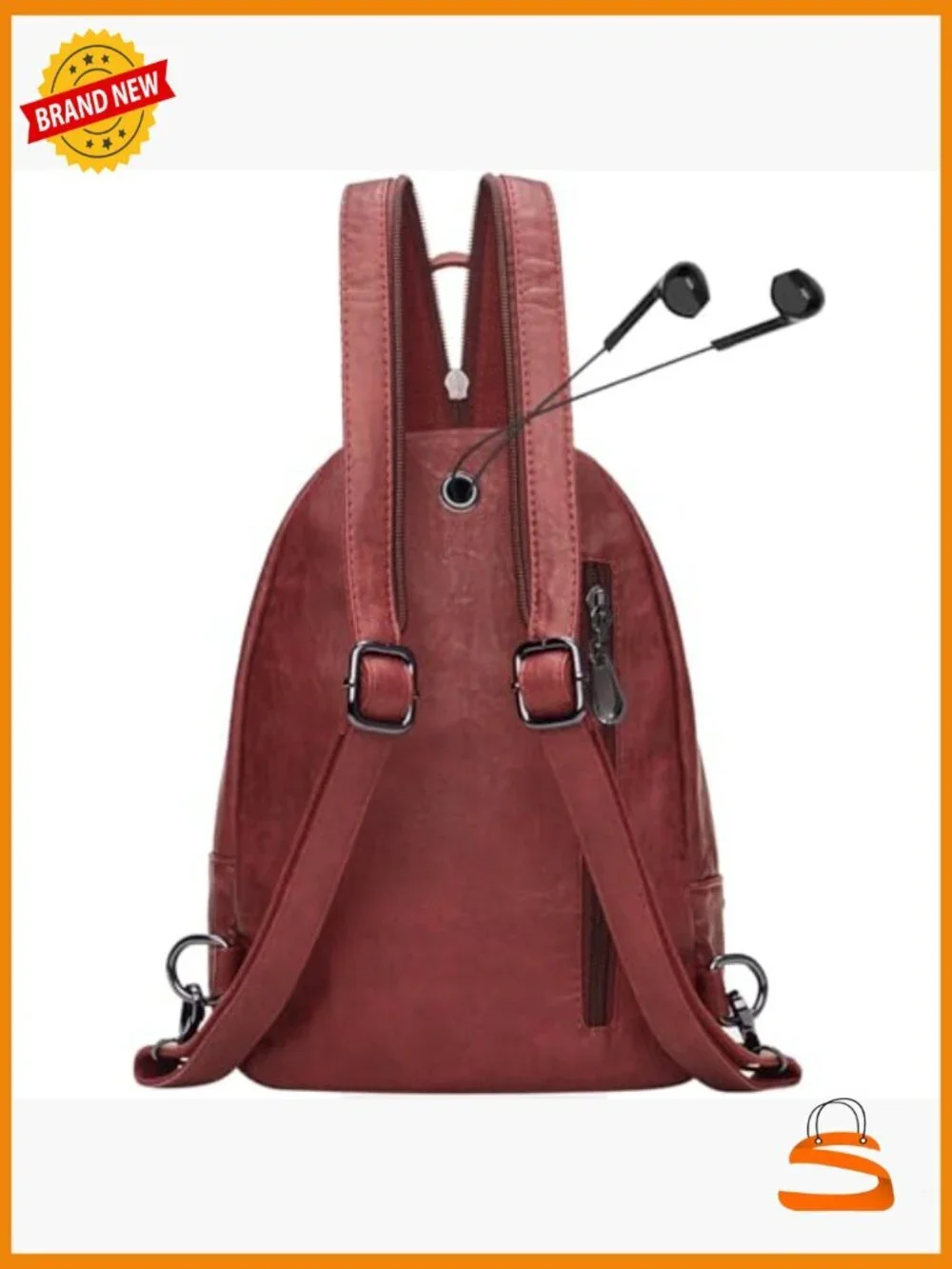 Convertible PU Leather Backpack Purse Women Anti Theft Small Sling Bag